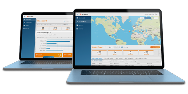 MercuryGate Customer Portal Banner - Two Computer Laptop Screen Shares