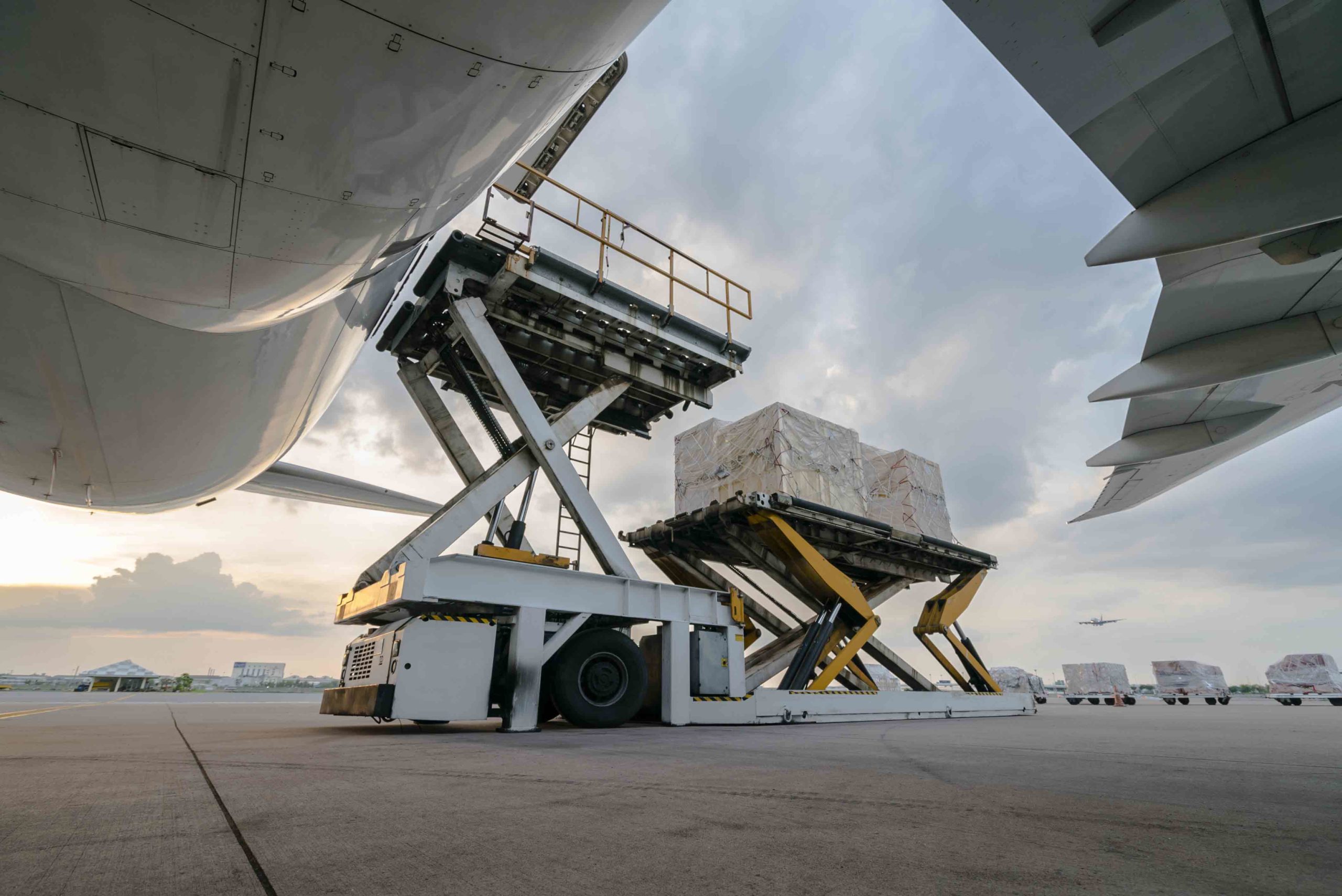 Loading Freight Into A Cargo Plane