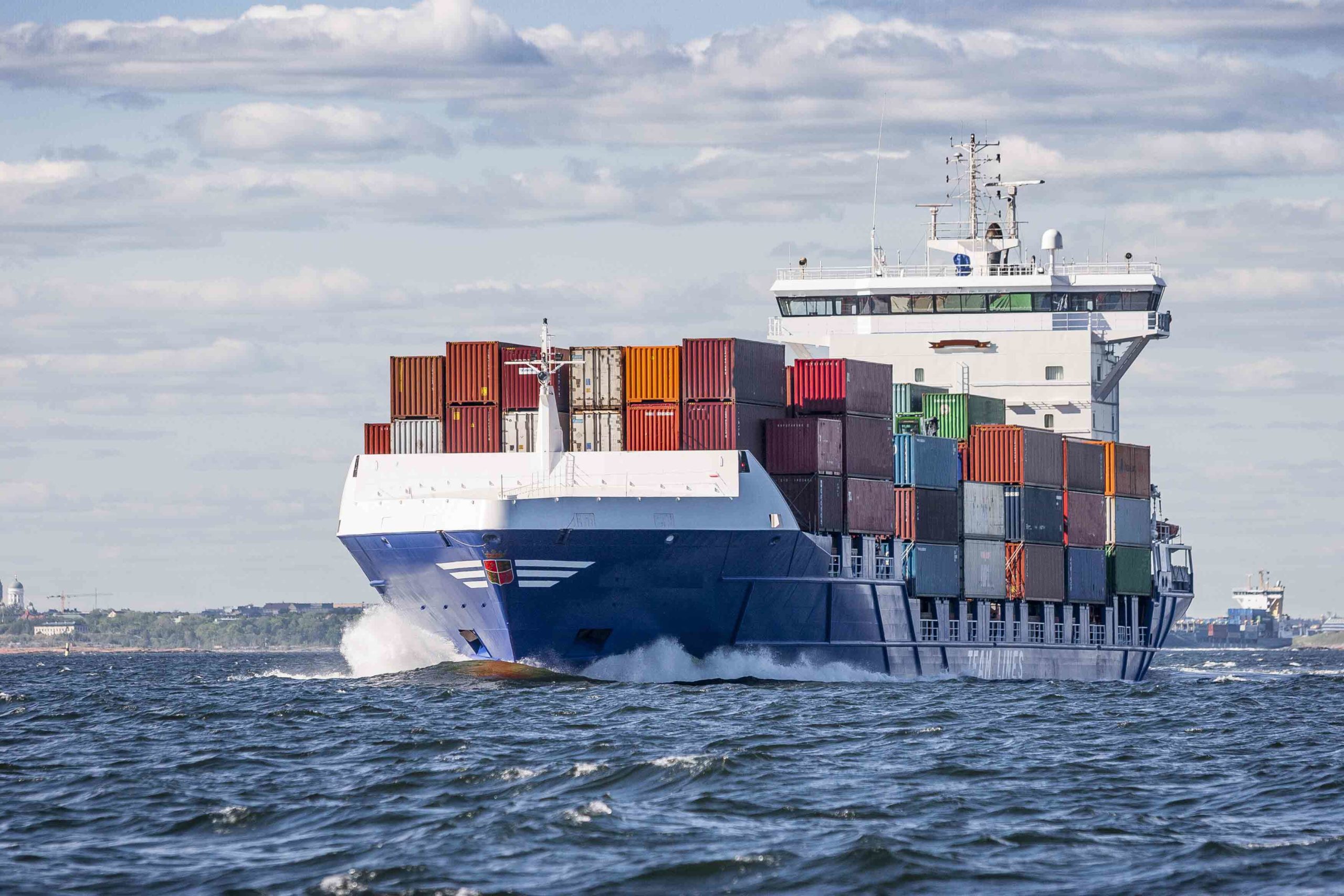 Cargo Container Ship At Sea