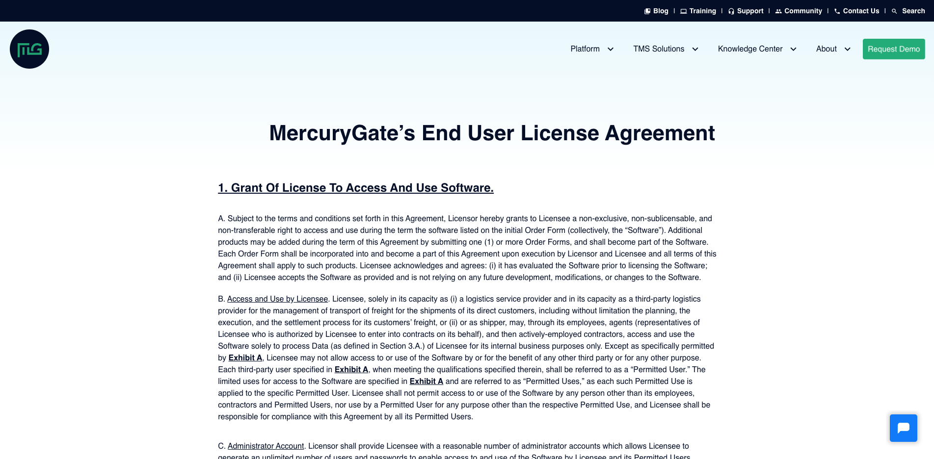 End User License Agreement MercuryGate International   Screen Shot 2022 02 18 At 2.53.42 PM 